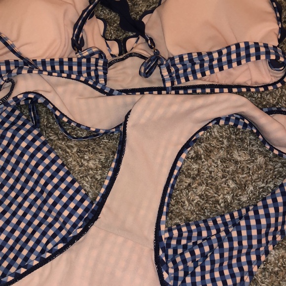 XHILARATION BIKINI Blue/Peach Size XL - Picture 6 of 7